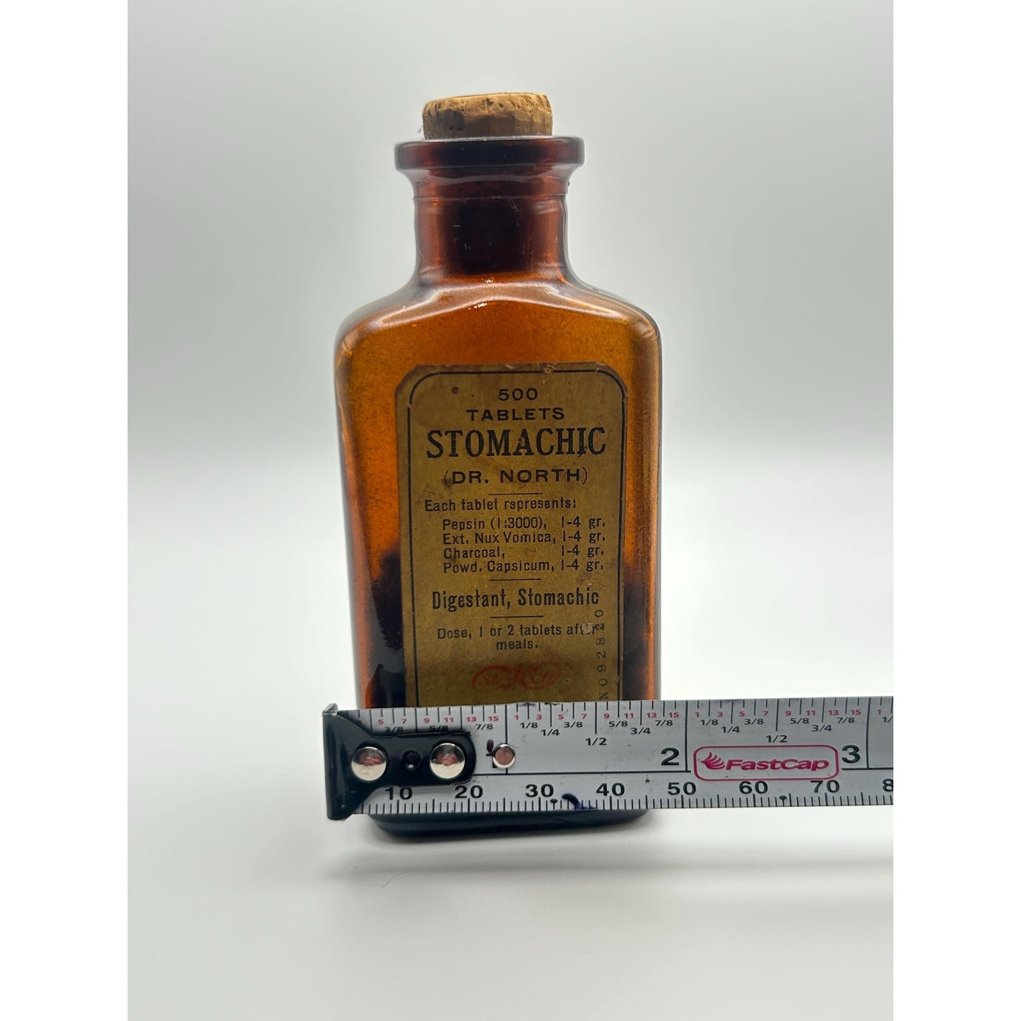Antique Dr. North Stomachic Tablets Bottle Massengill Bristol TN Amber Glass