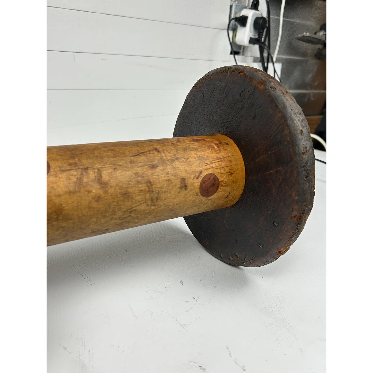 Exceptional Antique Vermont Textile Mill Bobbin Factory Stamped Burlington VT Early American Industrial Artifact