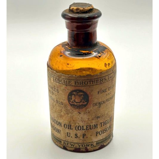 Antique Amber Apothecary Poison Bottle Eli Lilly Pharmacy Medicine Bottle Calcium Sulphide Vintage Drugstore Glass. Rare original contents