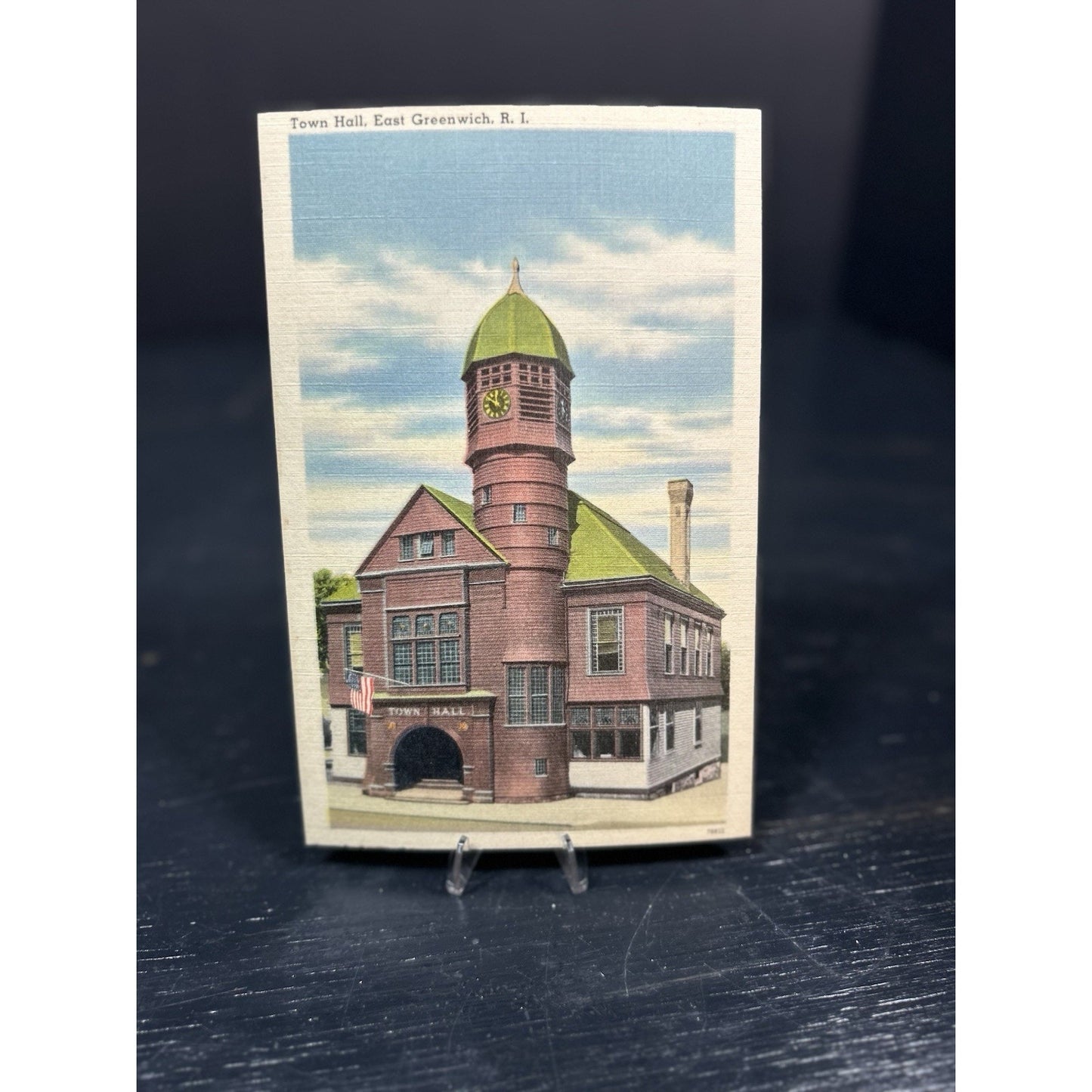 WWII 1940s Rhode Island Town Hall, East Greenwich, R.I. Vintage Postcard. New!