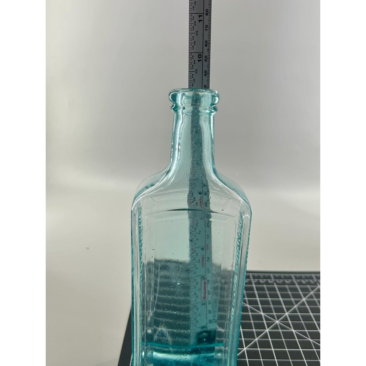 Antique Dr Greene’s Nervura Aqua Blue Patent Medicine Bottle c1890 Embossed Blood Nerve Remedy Apothecary Glass