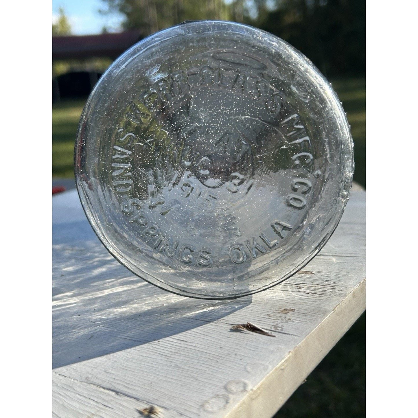 Antique Mason Jar Kerr Self Sealing 1915 Sand Springs Oklahoma Seed Bubble Glass Rare Fruit Jar Collector