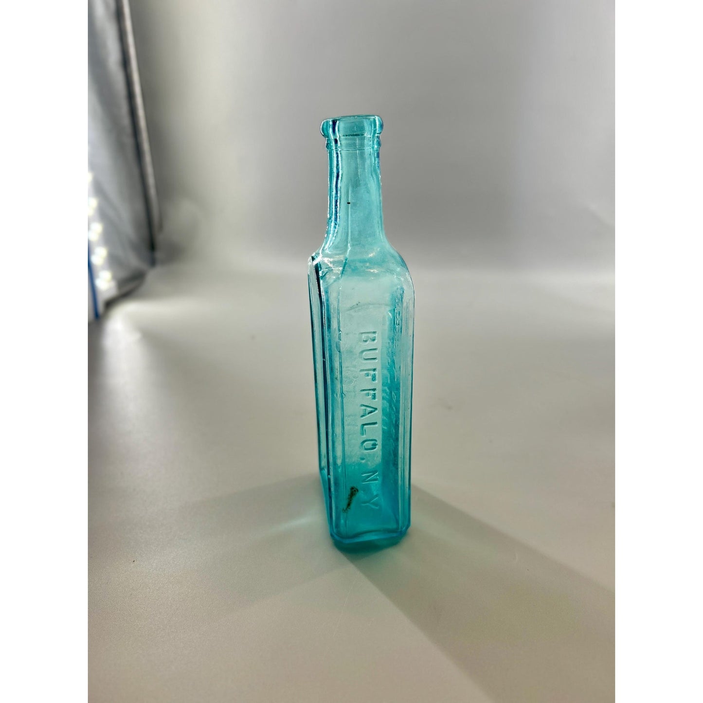 Antique Dr Pierce Golden Medical Discovery Aqua Blue Medicine Bottle Buffalo NY Patent Medicine c1880s