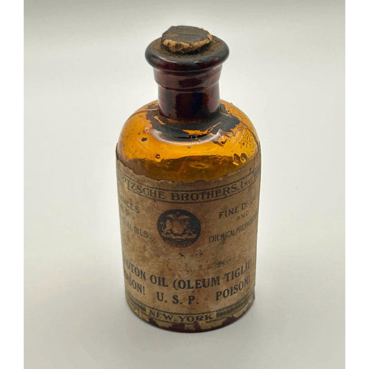 Antique Amber Apothecary Poison Bottle Eli Lilly Pharmacy Medicine Bottle Calcium Sulphide Vintage Drugstore Glass. Rare original contents