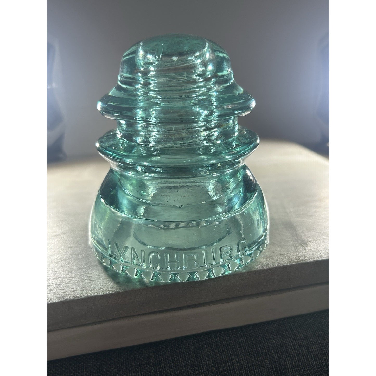 Rare Vintage Lynchburg No. 44 Glass Insulator – Ice Blue CD 154 – Made in USA –