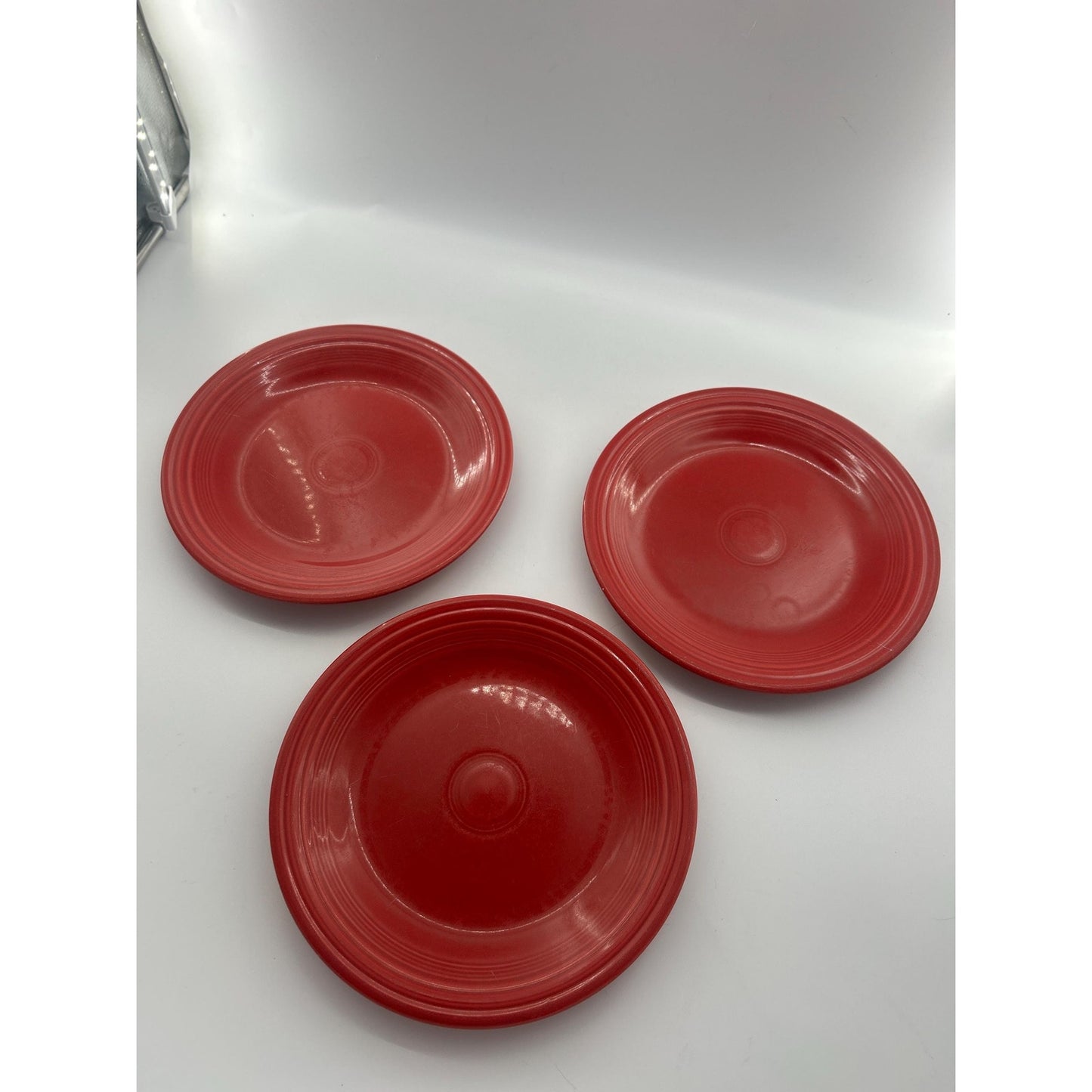 Vintage Red Fiestaware Plates Set of 3 | Homer Laughlin Fiesta Red Dinner Plates