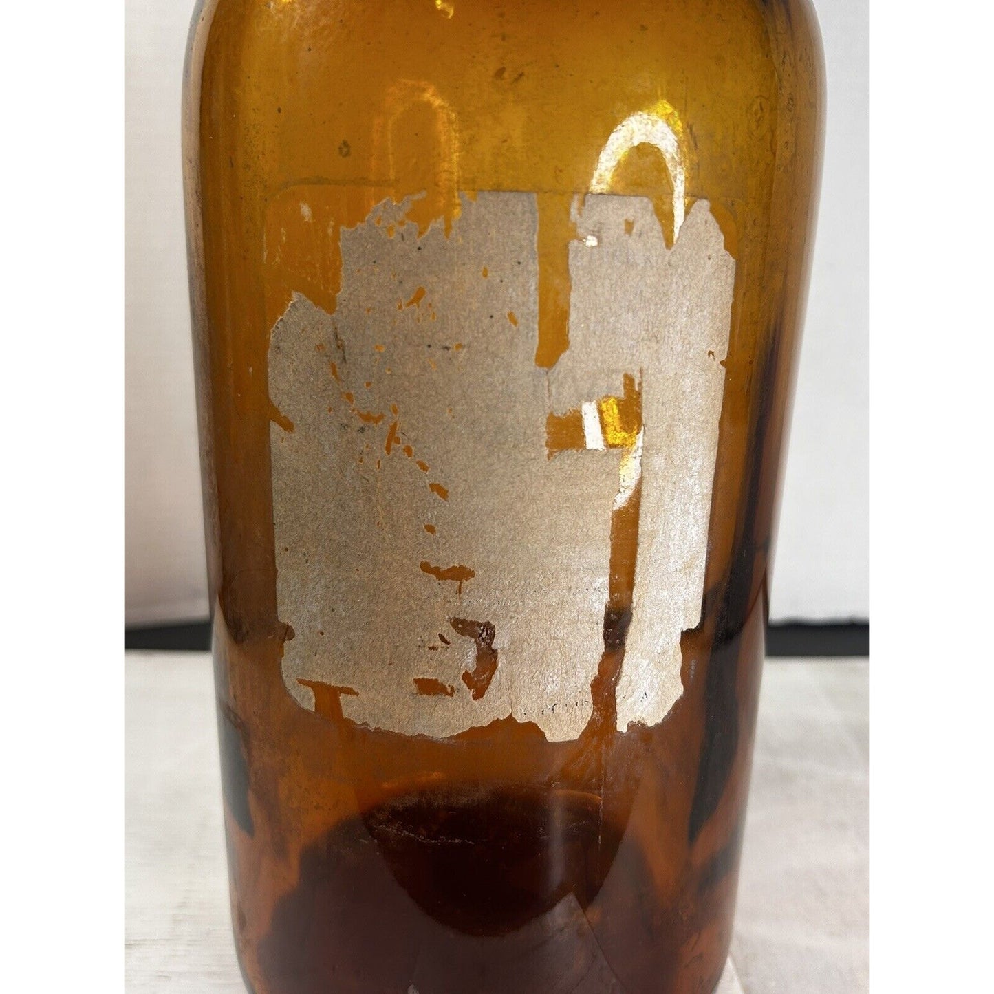 (2) Antique Large Apothecary/Pharmacy Brown Glass Bottle/Jar. Amber Jar. Rustic