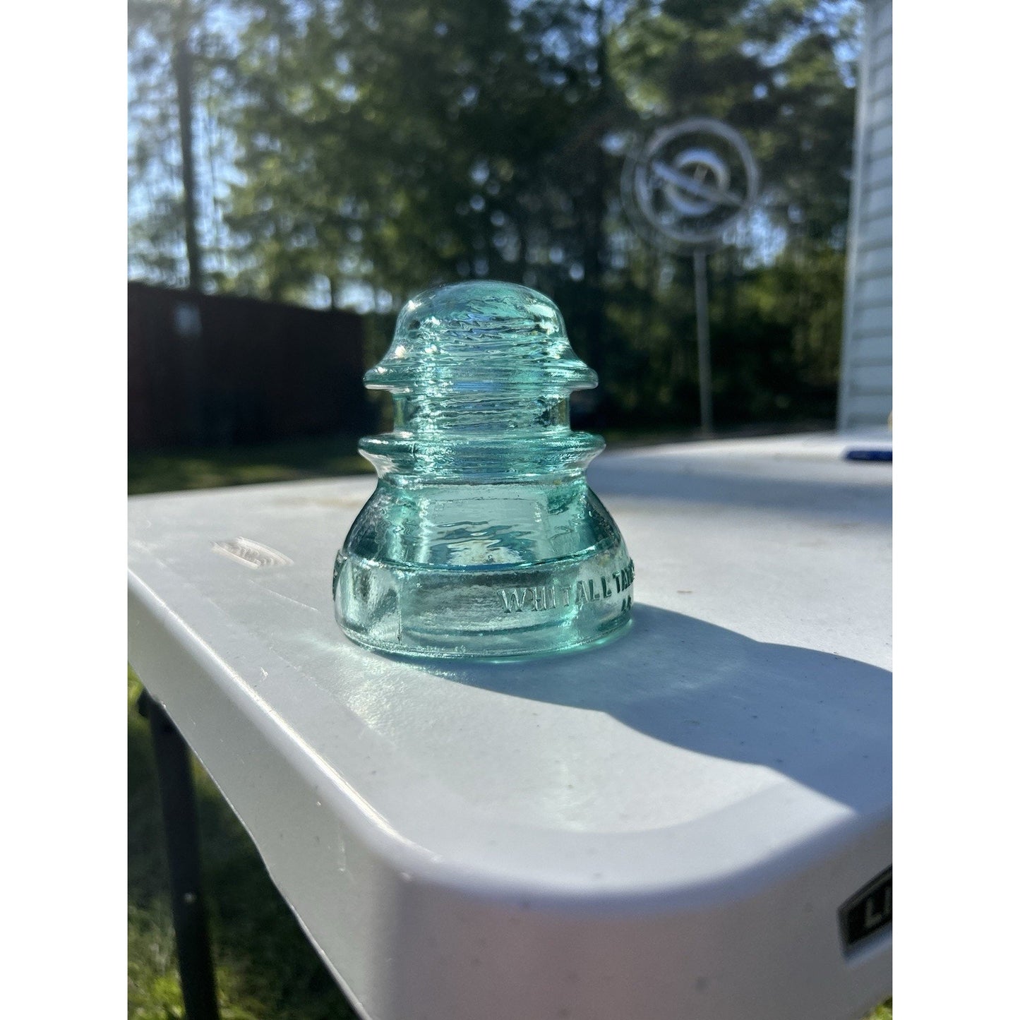 Antique Whitall Tatum Co. No. 1 Ice Blue Glass Insulator — Scarce Color — Excellent Condition