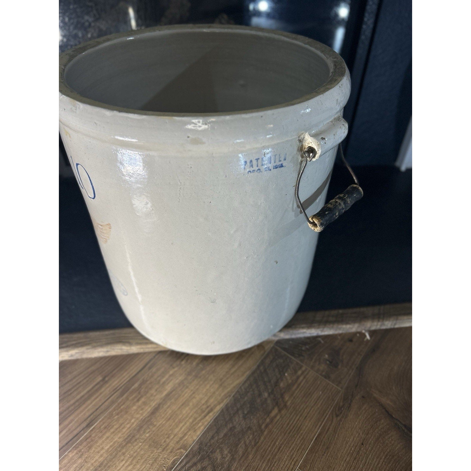 Antique Red Wing pottery 10 gallon crock handle rustic decor