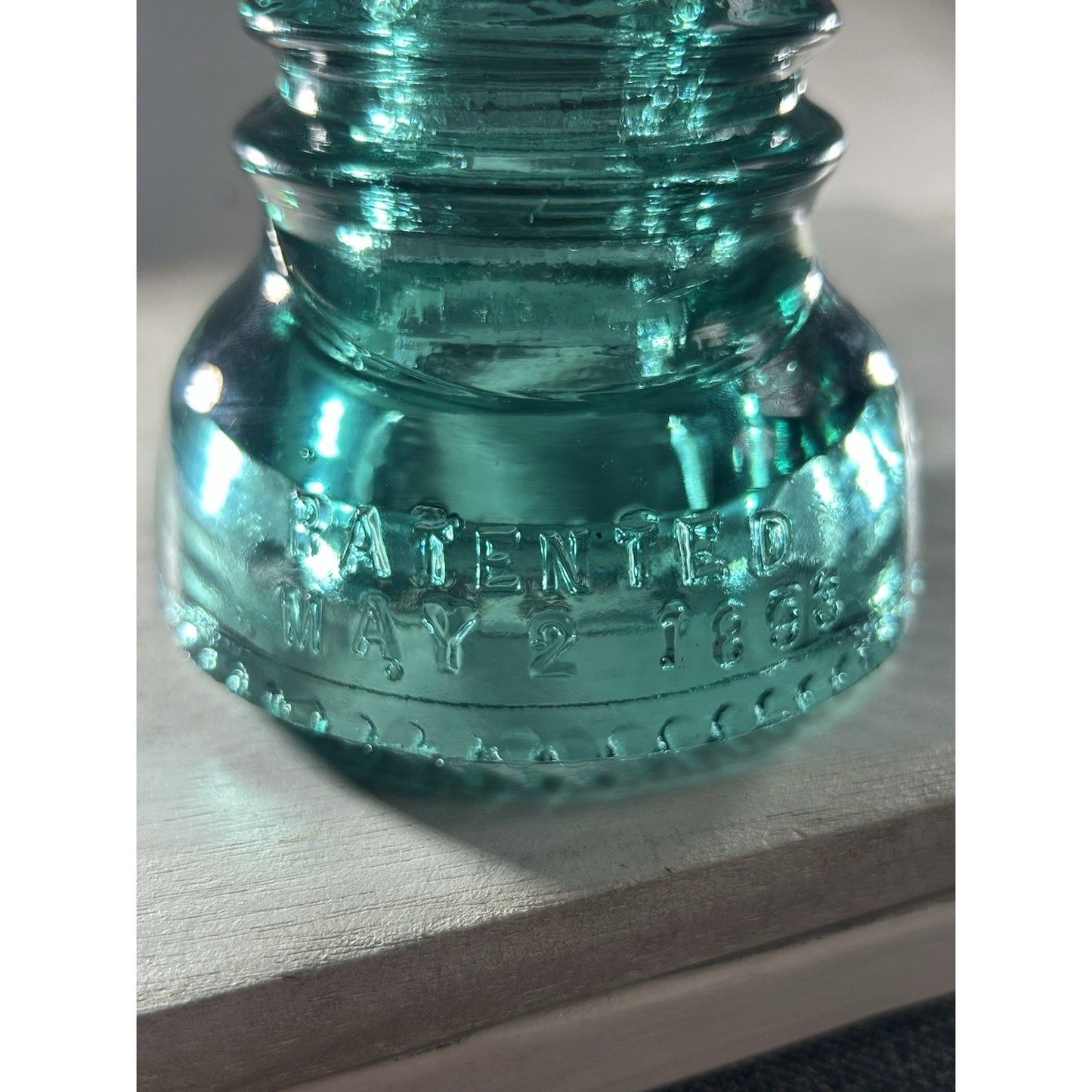 Hemingray 40 Insulator CD 152 Aqua – PATENTED MAY 2 1893 – Vintage Glass. WOW!