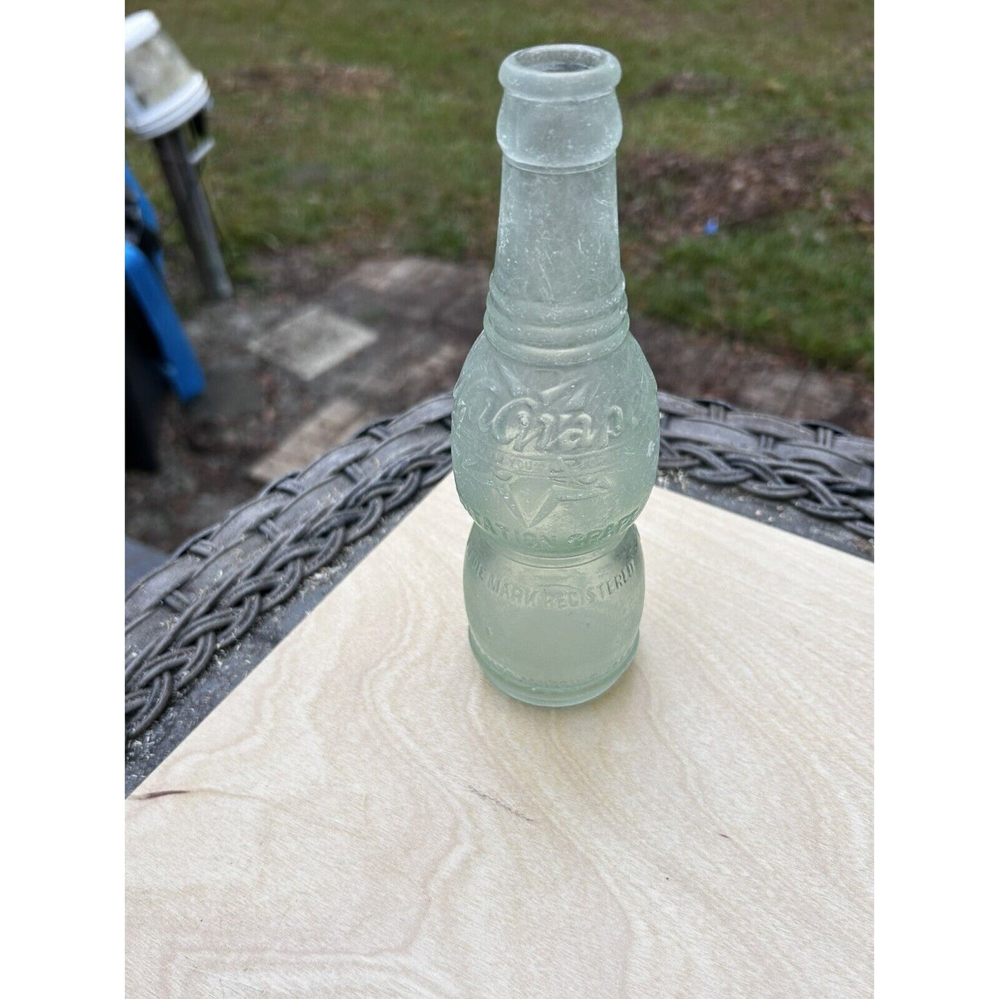 Antique NuGrape Soda Bottle — Savannah, Georgia — Embossed 6 oz Art Deco Glass — Bottle Patented March 9, 1920