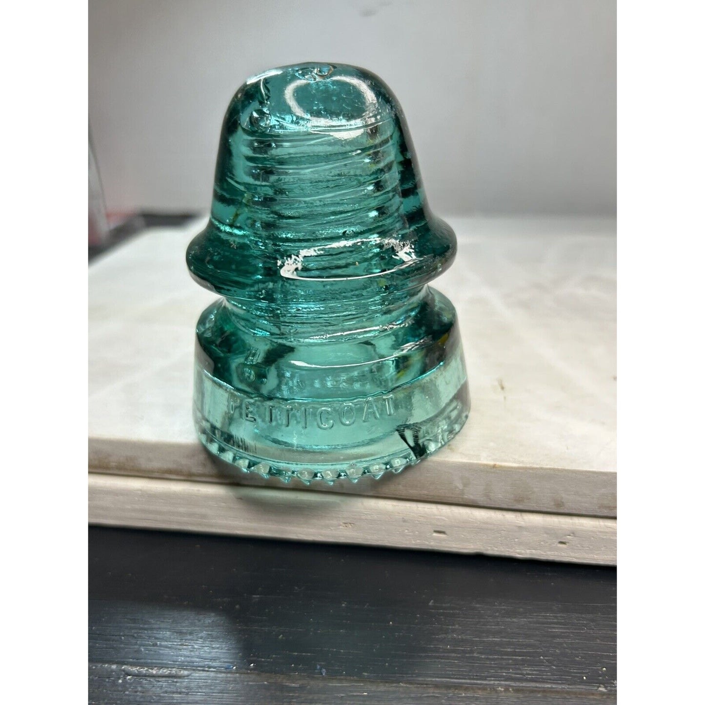 H.G. Co petticoat 1893 aqua green insulator natural light