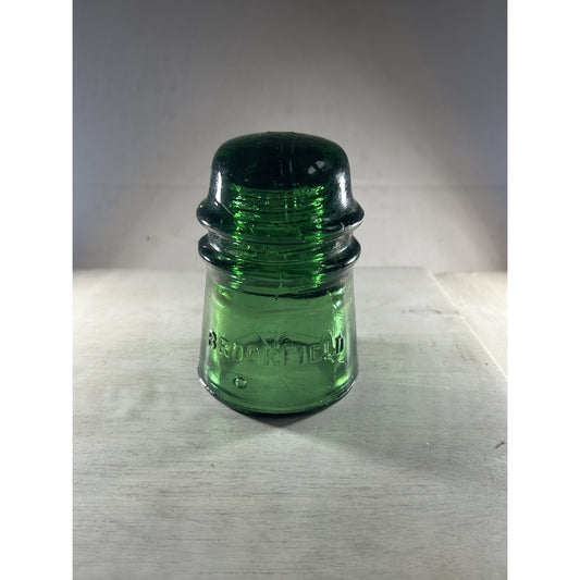Vintage Deep Emerald Green Brookfield CD 145 Glass Insulator – VERY RARE COLOR!!