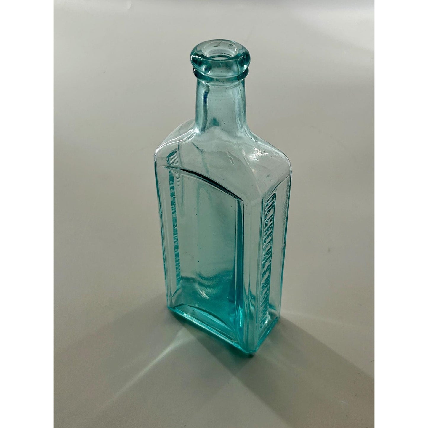 Antique Dr Greene’s Nervura Aqua Blue Patent Medicine Bottle c1890 Embossed Blood Nerve Remedy Apothecary Glass