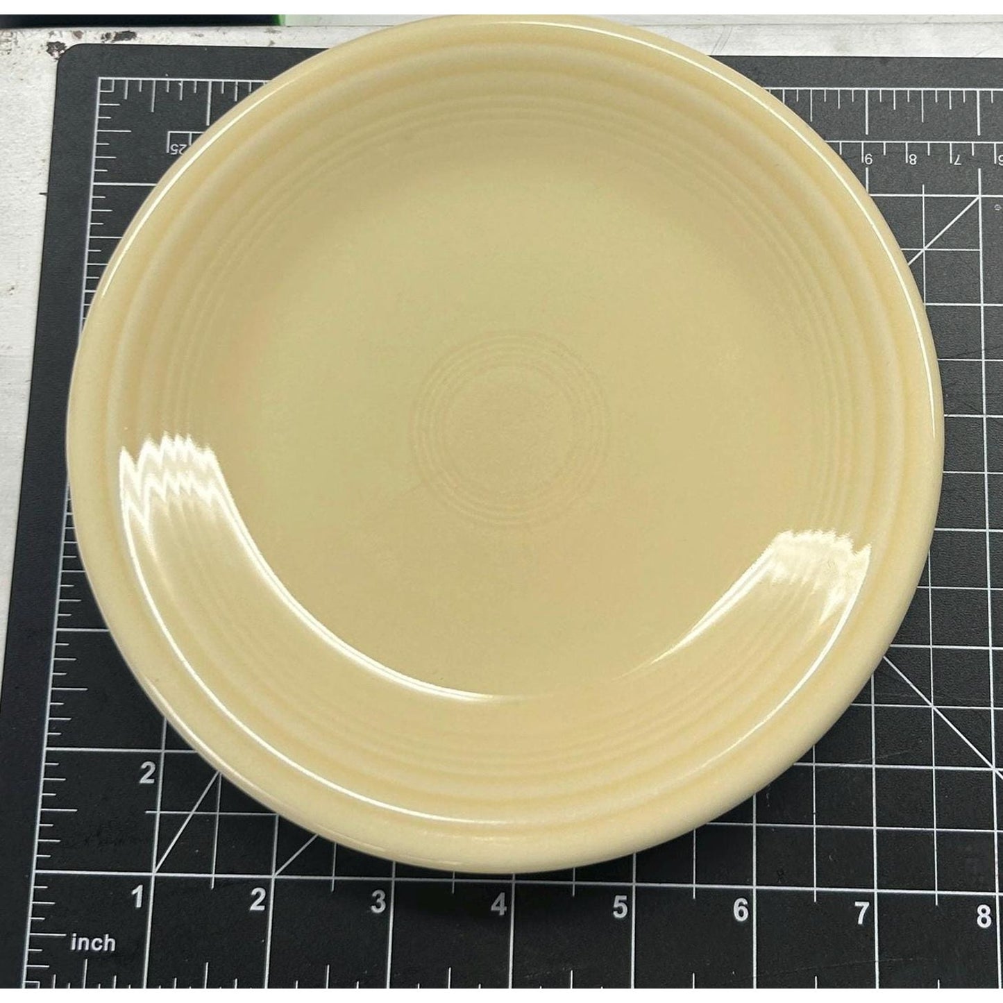 Set of 9 Vintage Fiesta Dinner Plates – Homer Laughlin Fiestaware Yellow Ivory – USA Made Lead-Free – 9”