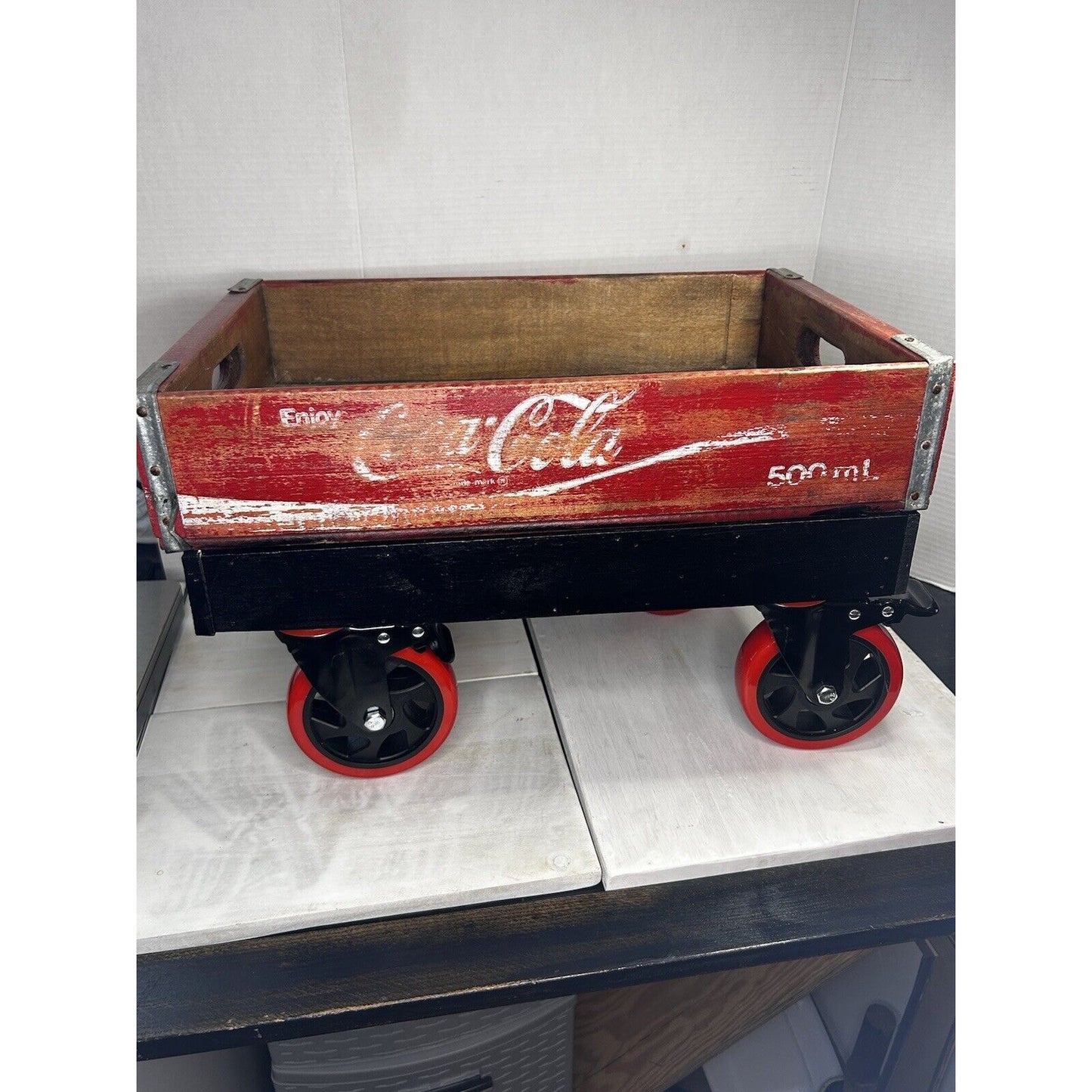 Custom-Built Restored Coca-Cola Wagon — One of a Kind — Lockable Wheels — RestoMod Display Piece