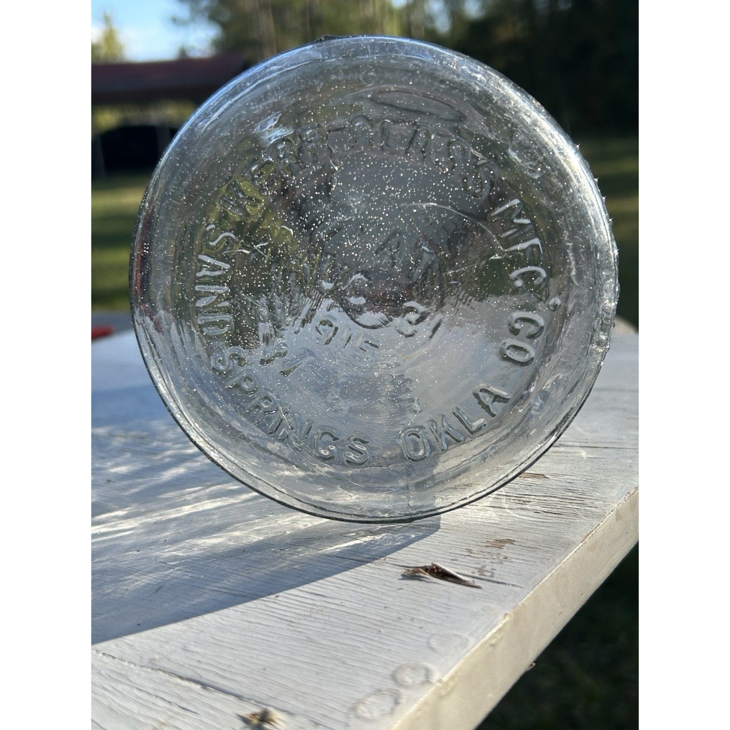 Rare Kerr Mason Jar Sand Springs OK 1915 Patent Seed Bubble Glass Near Mint