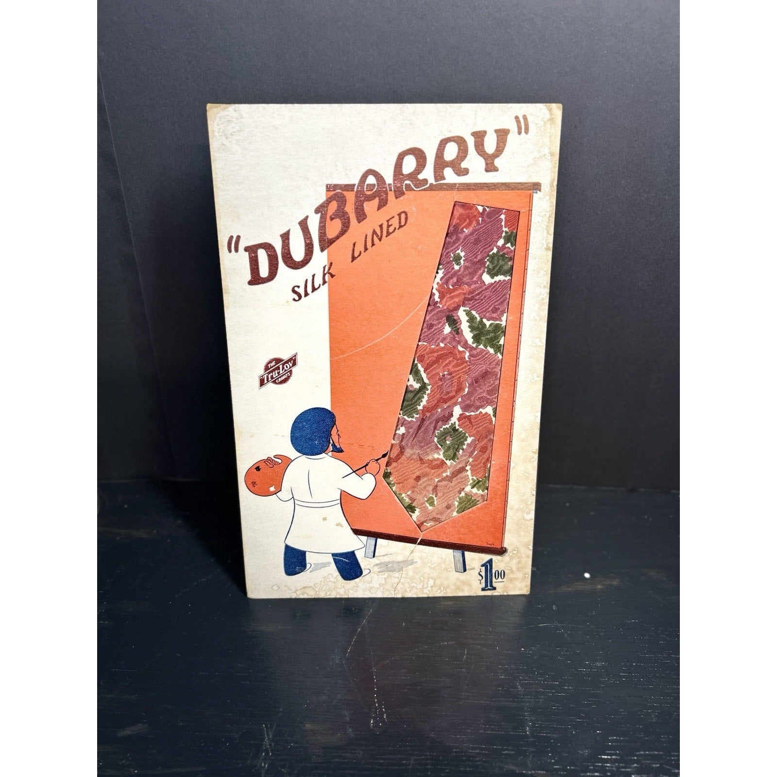 Rare 1940s Tru-Lov Cravats advertising insert Dubarry tie display detail