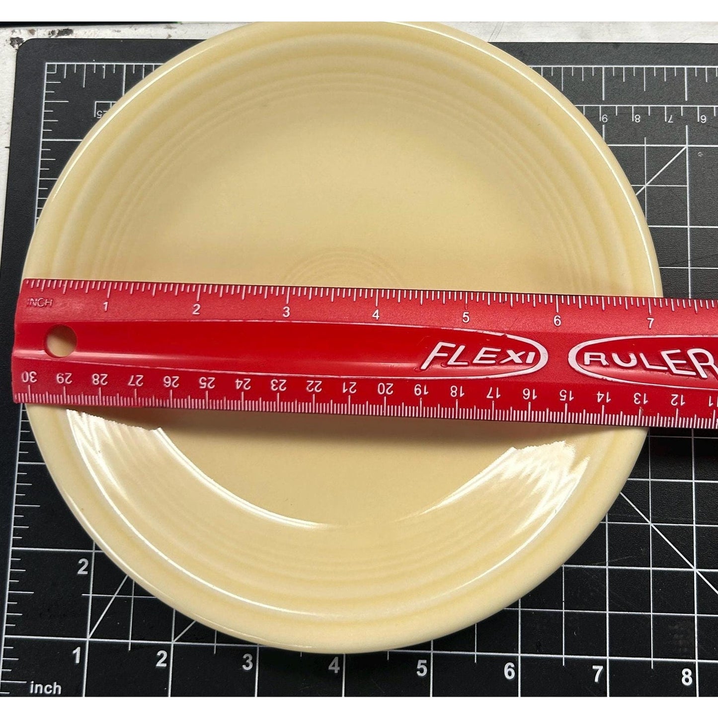 Set of 9 Vintage Fiesta Dinner Plates – Homer Laughlin Fiestaware Yellow Ivory – USA Made Lead-Free – 9”
