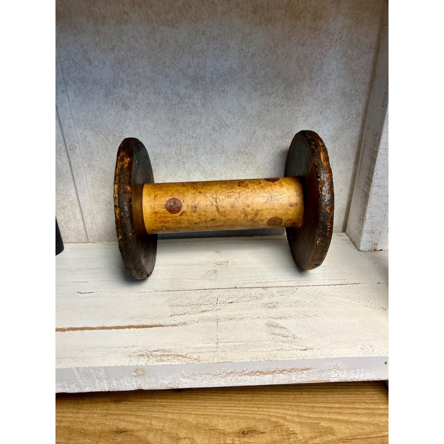 Exceptional Antique Vermont Textile Mill Bobbin Factory Stamped Burlington VT Early American Industrial Artifact Decor