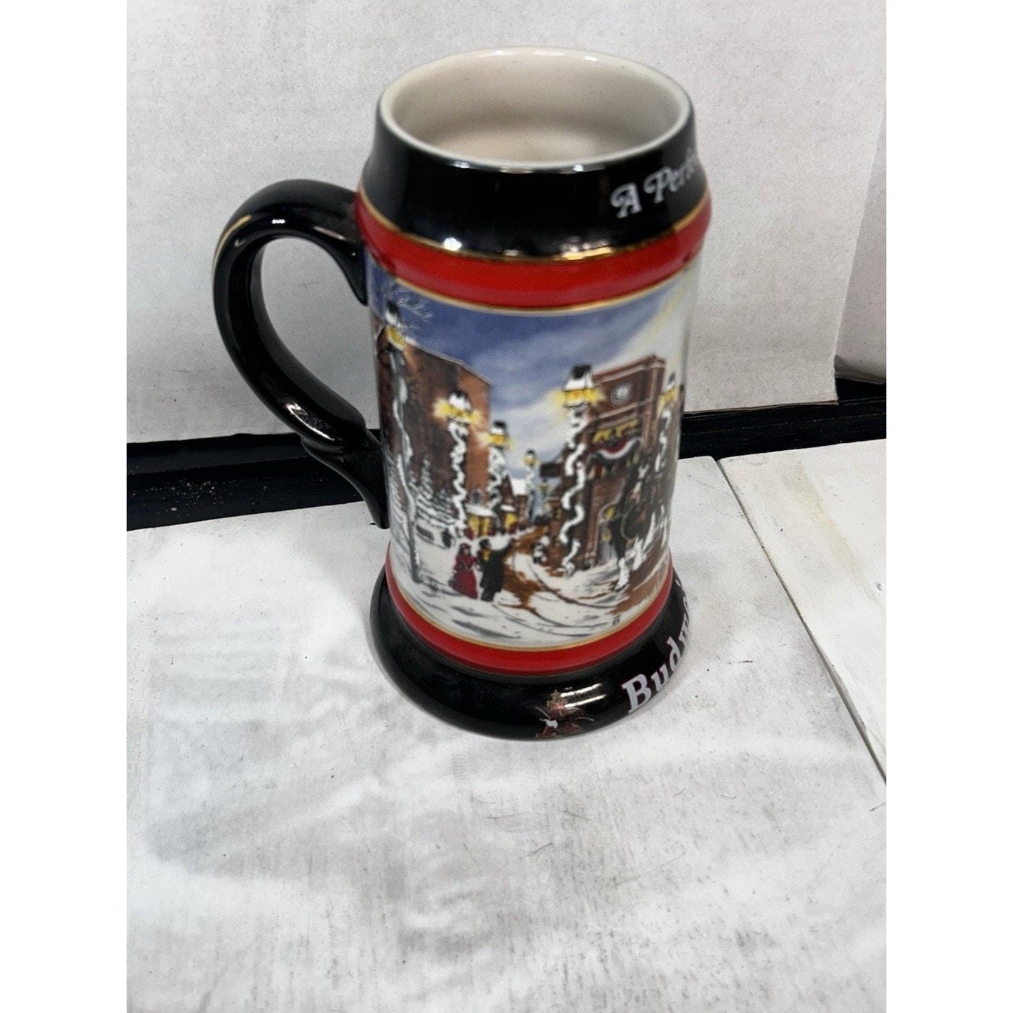 Vintage Budweiser Clydesdales Beer Stein 1992 A Perfect Christmas Holiday Mug Anheuser Busch Ceramarte Breweriana . Great Christmas gift