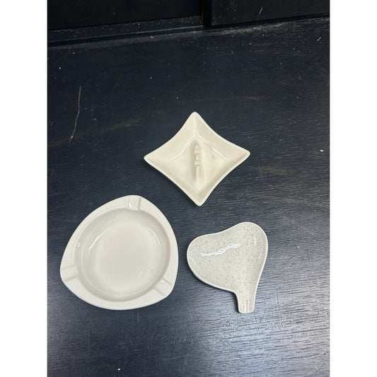 Vintage Red Wing Pottery Lot of 3 Mid Century Modern Ashtray Trinket Dishes