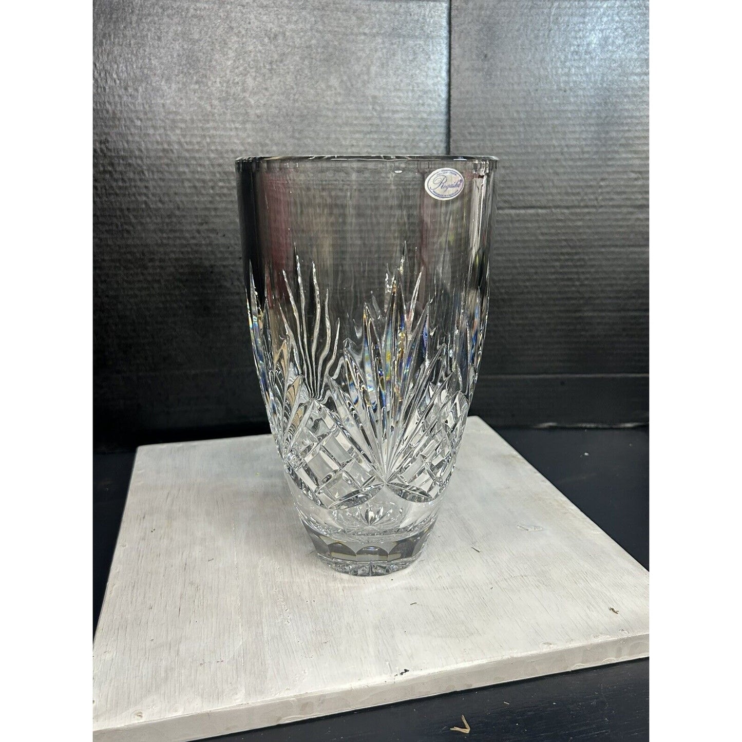 Gorgeous Vintage Large Rogaska Cut Glass Full Lead Crystal Vase . Heavy. MCM