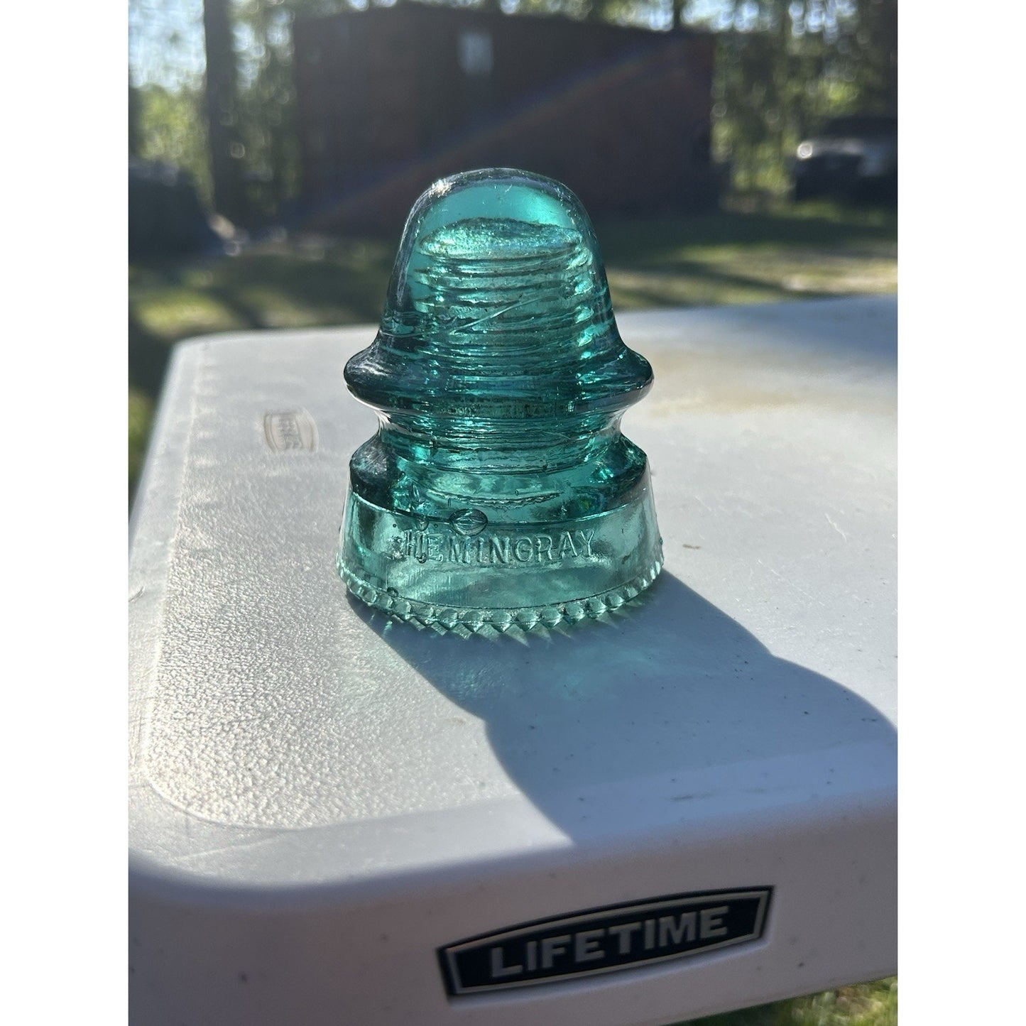 Antique Hemingray Petticoat Aqua Glass Insulator — Patent May 2 1893 — Second Example