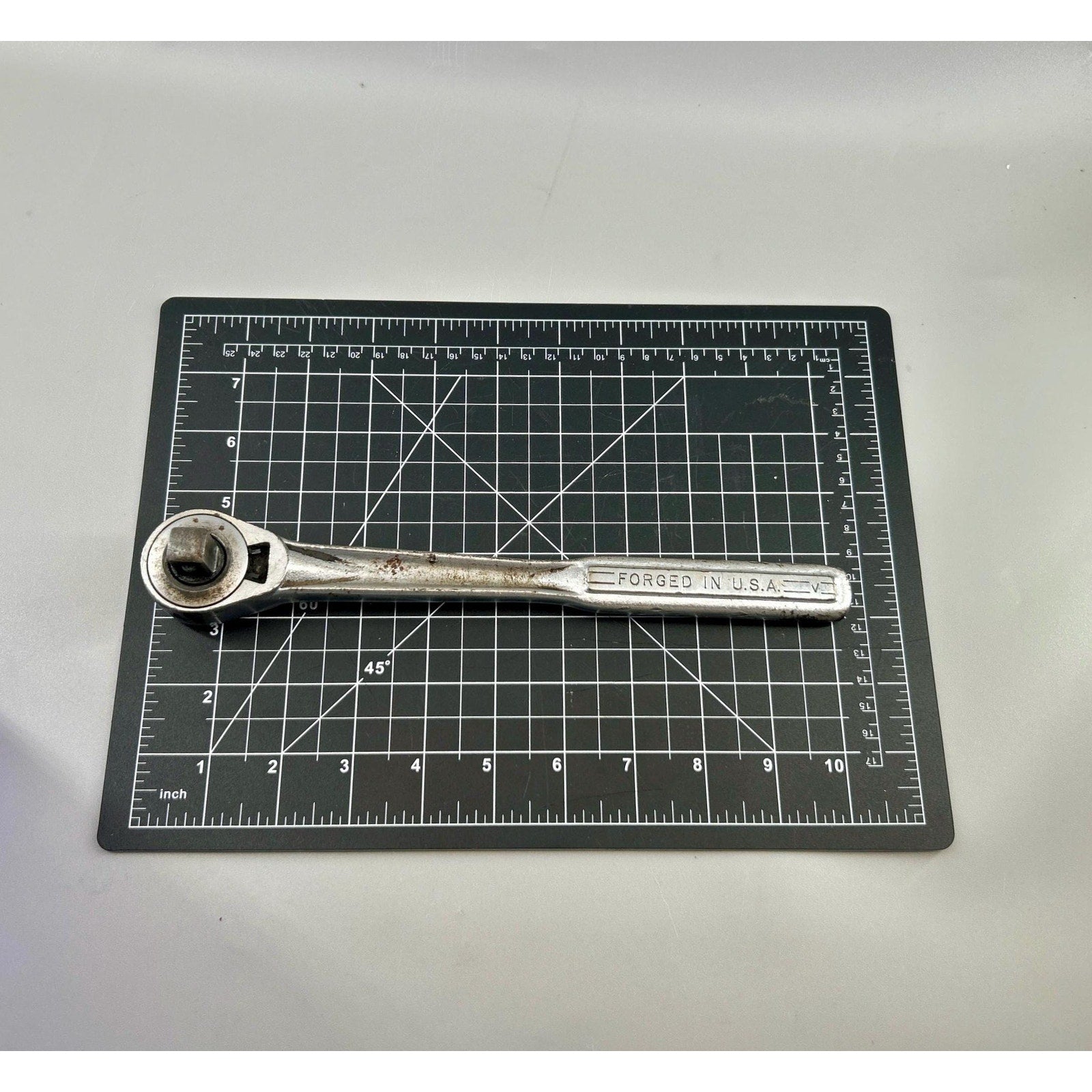Vintage Craftsman ratchet airplane-style reversing lever detail