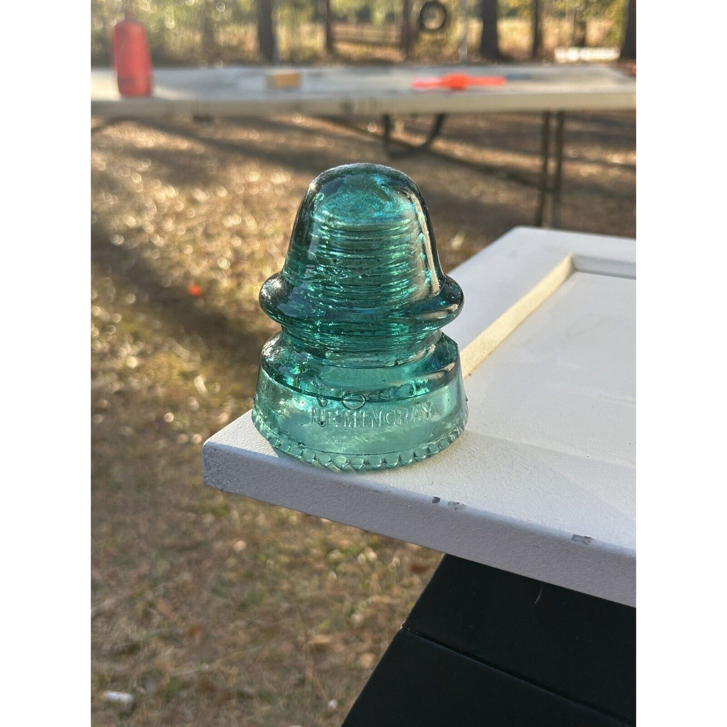 Rare Hemingray No 19 CD 162 green insulator back view