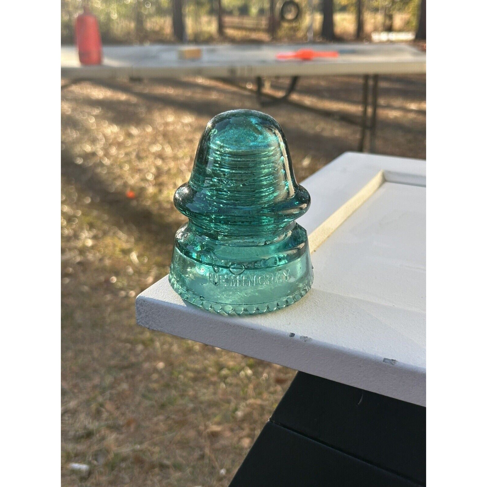 Rare Hemingray No 19 CD 162 green insulator back view