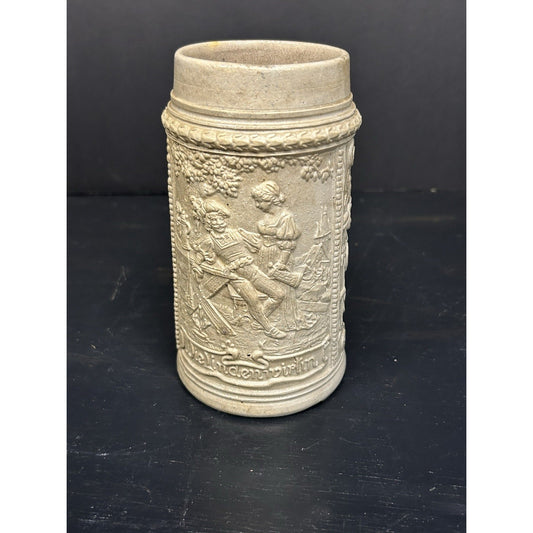 Rare Antique German Beer Stein Die Lindenwirtin Westerwald Salt Glaze 0.5L