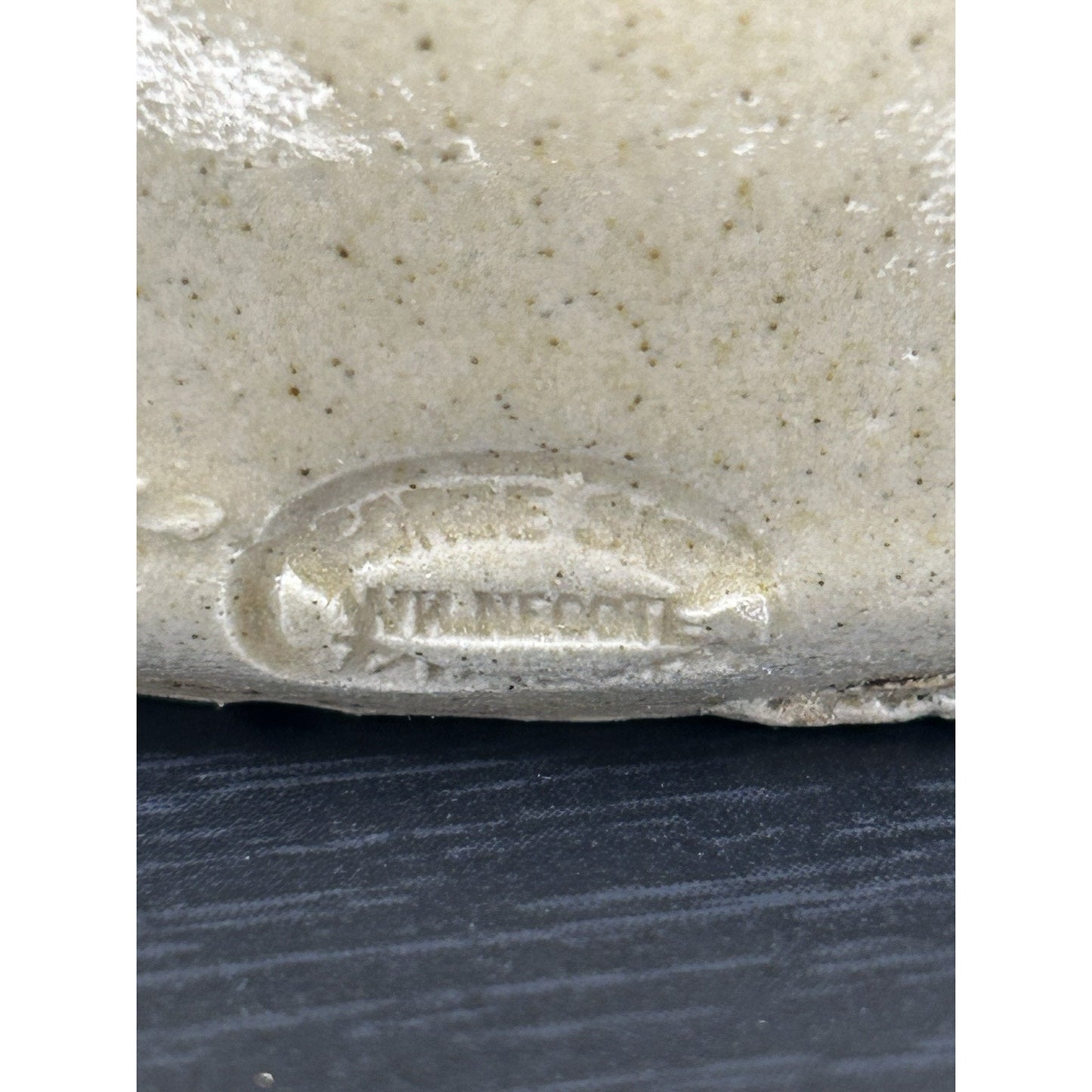 Antique English stoneware crock C&B Skey 1800s top view