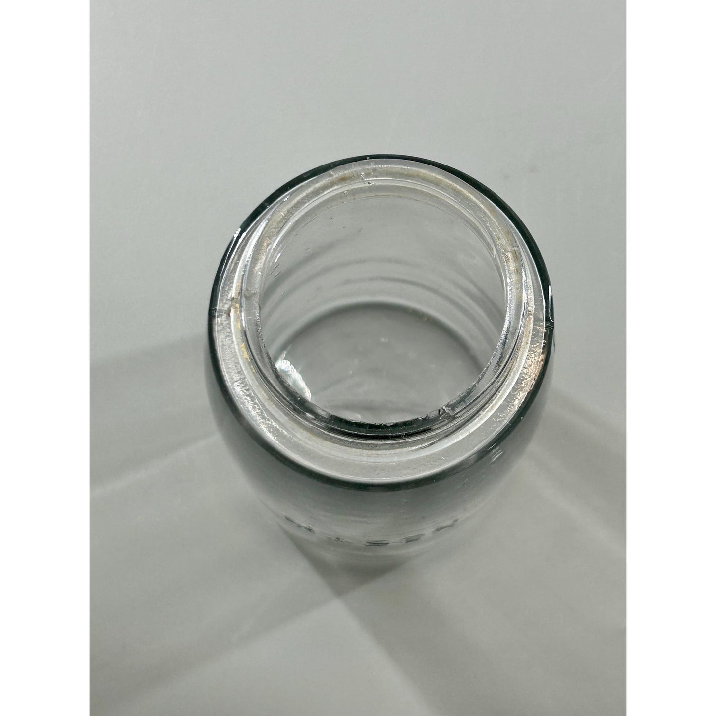 Vintage Mason Quart Fruit Jar Straight Line Clear Glass w/ Ball No. 10 Glass Lid. Gorgeous crisp embossing . With glass bubbles