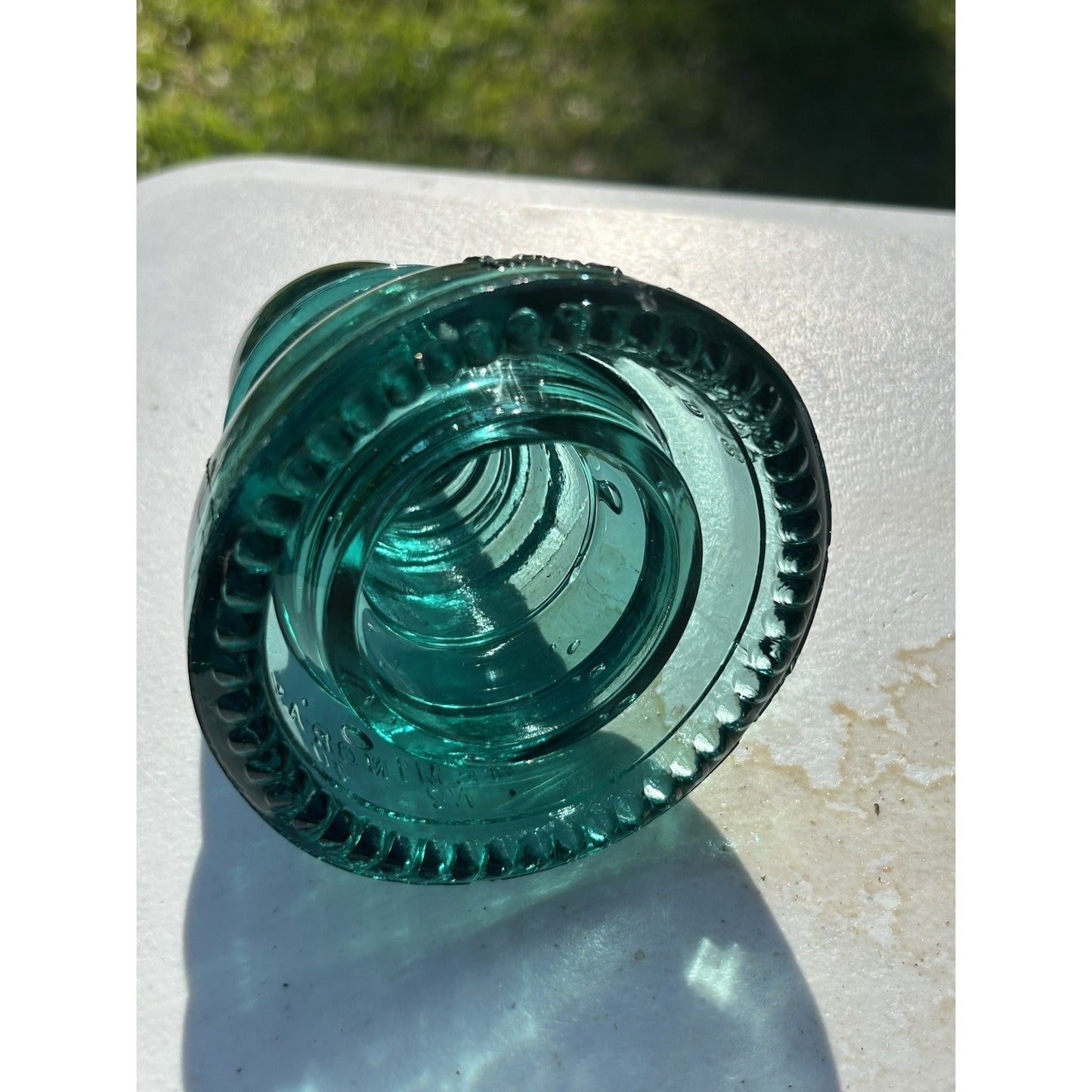 Antique Hemingray Petticoat Aqua Glass Insulators — Patent May 2 1893 — Matched Pair — Rare Style