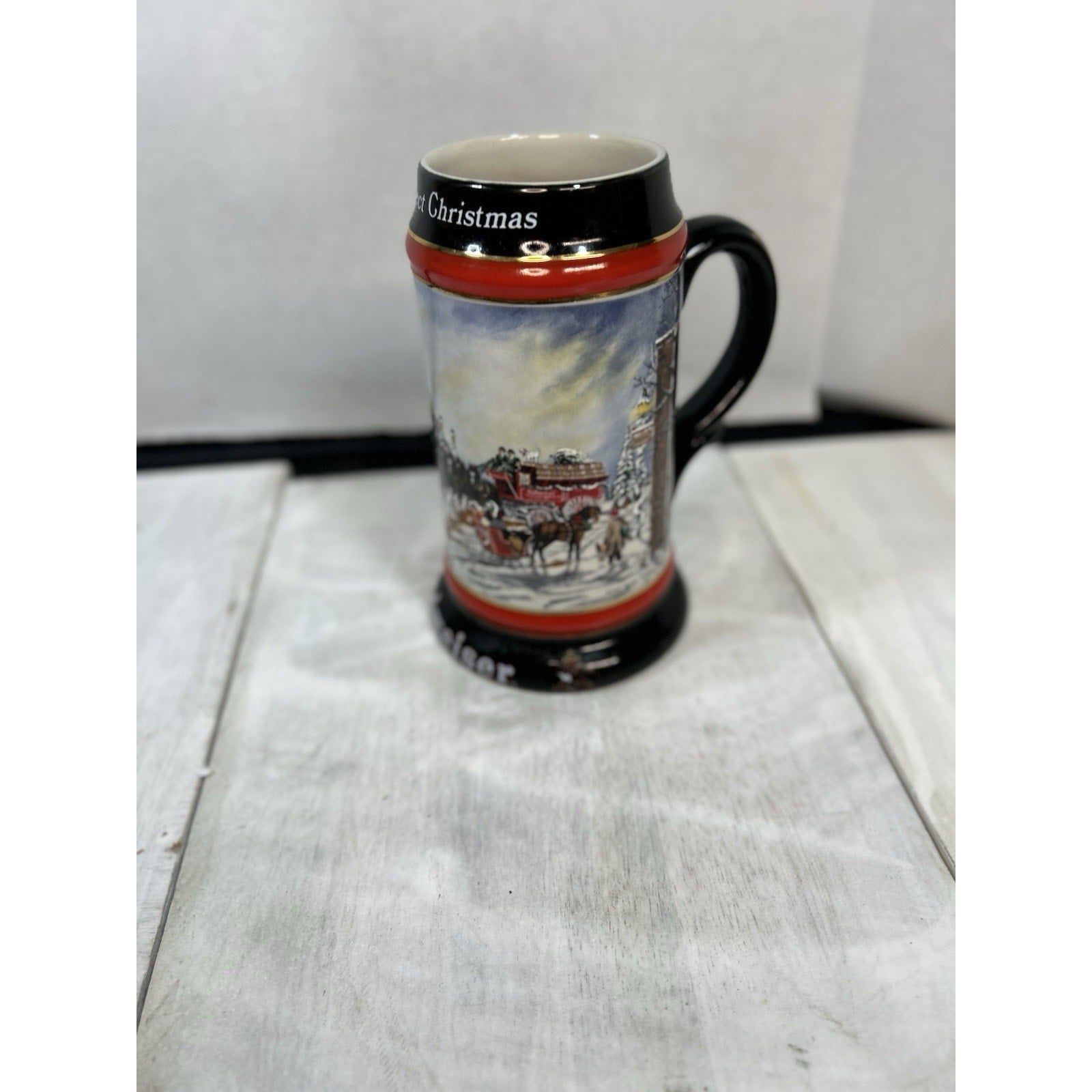 Budweiser 1992 A Perfect Christmas mug side view CS167SE