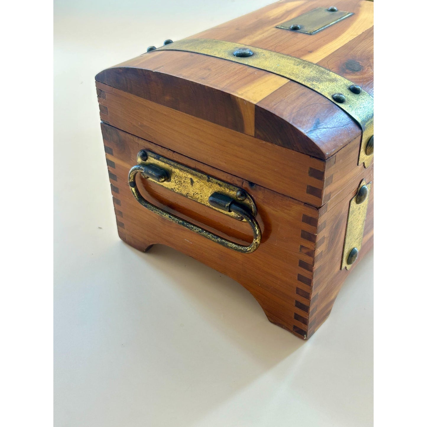 Antique Cedar Jewelry Box McGraw Box Co 1926 Patent Art Deco Cedar Keepsake Chest Vintage Wooden Jewelry Chest Dovetail Cedar Trinket Box
