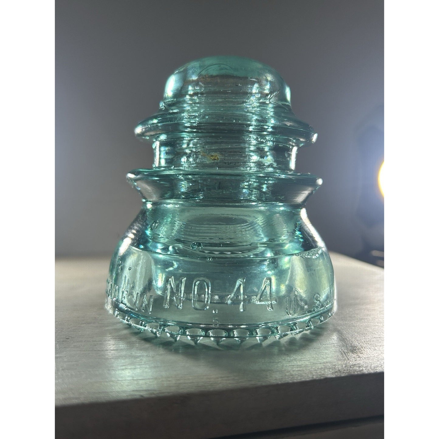 Rare Vintage Lynchburg No. 44 Glass Insulator – Ice Blue CD 154 – Made in USA –