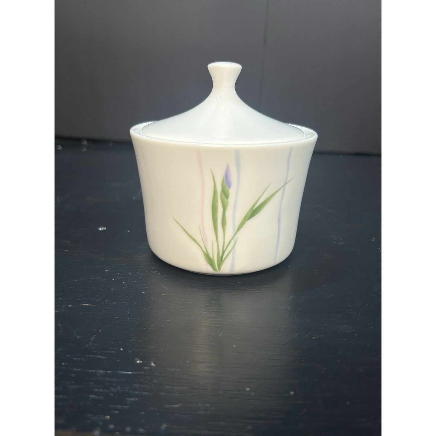 Corelle Shadow Iris Sugar Bowl bottom mark Corning vintage