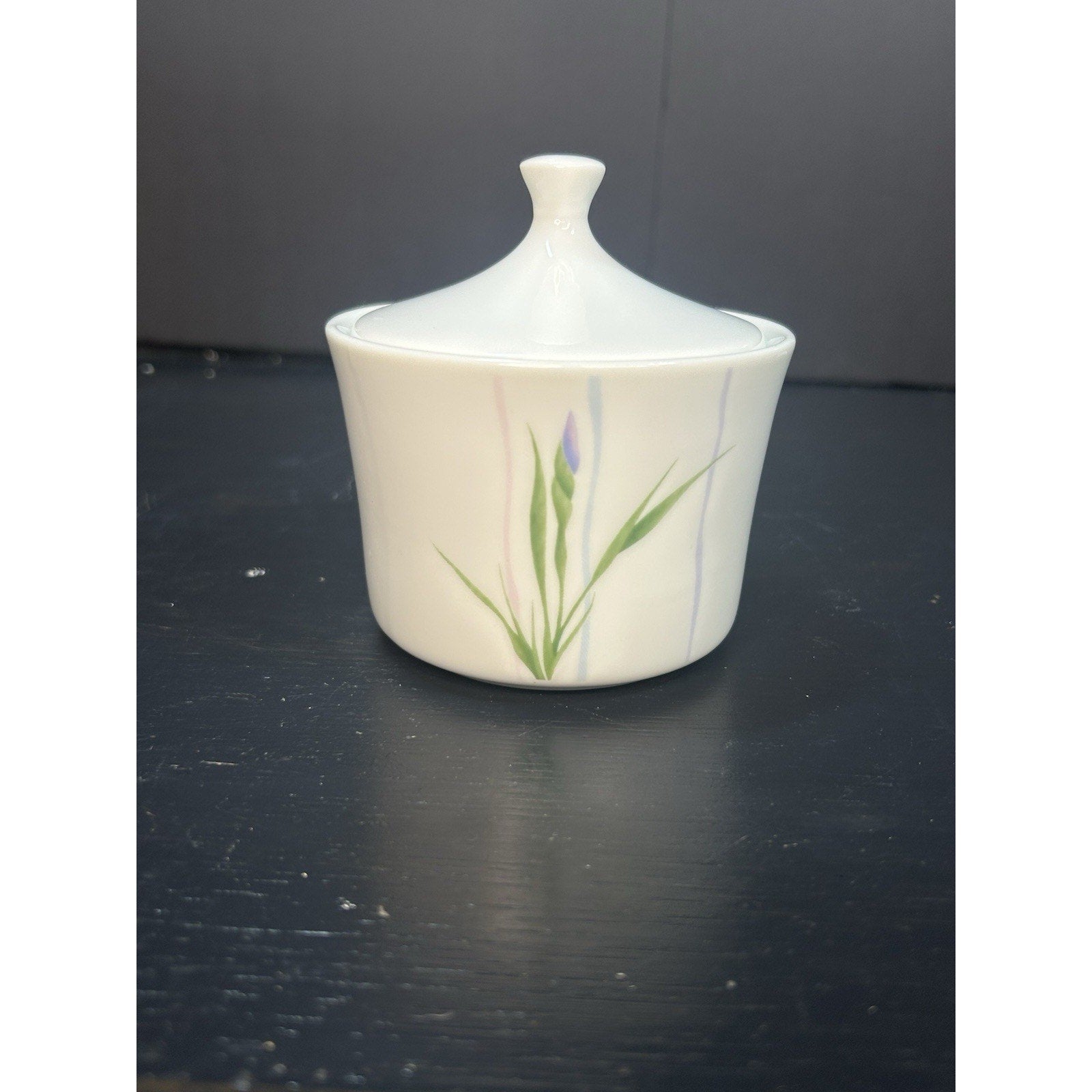 Corelle Shadow Iris Sugar Bowl bottom mark Corning vintage