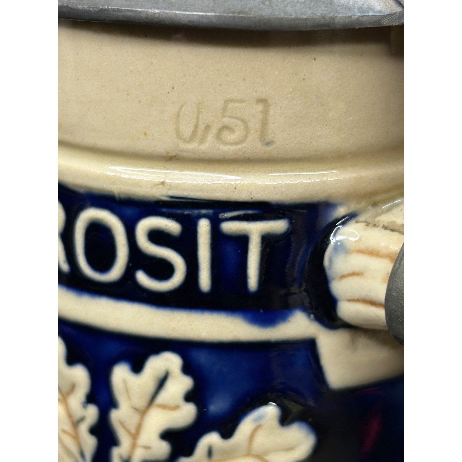 Vintage Marzi Remy German stein 1902 base mark Hohr