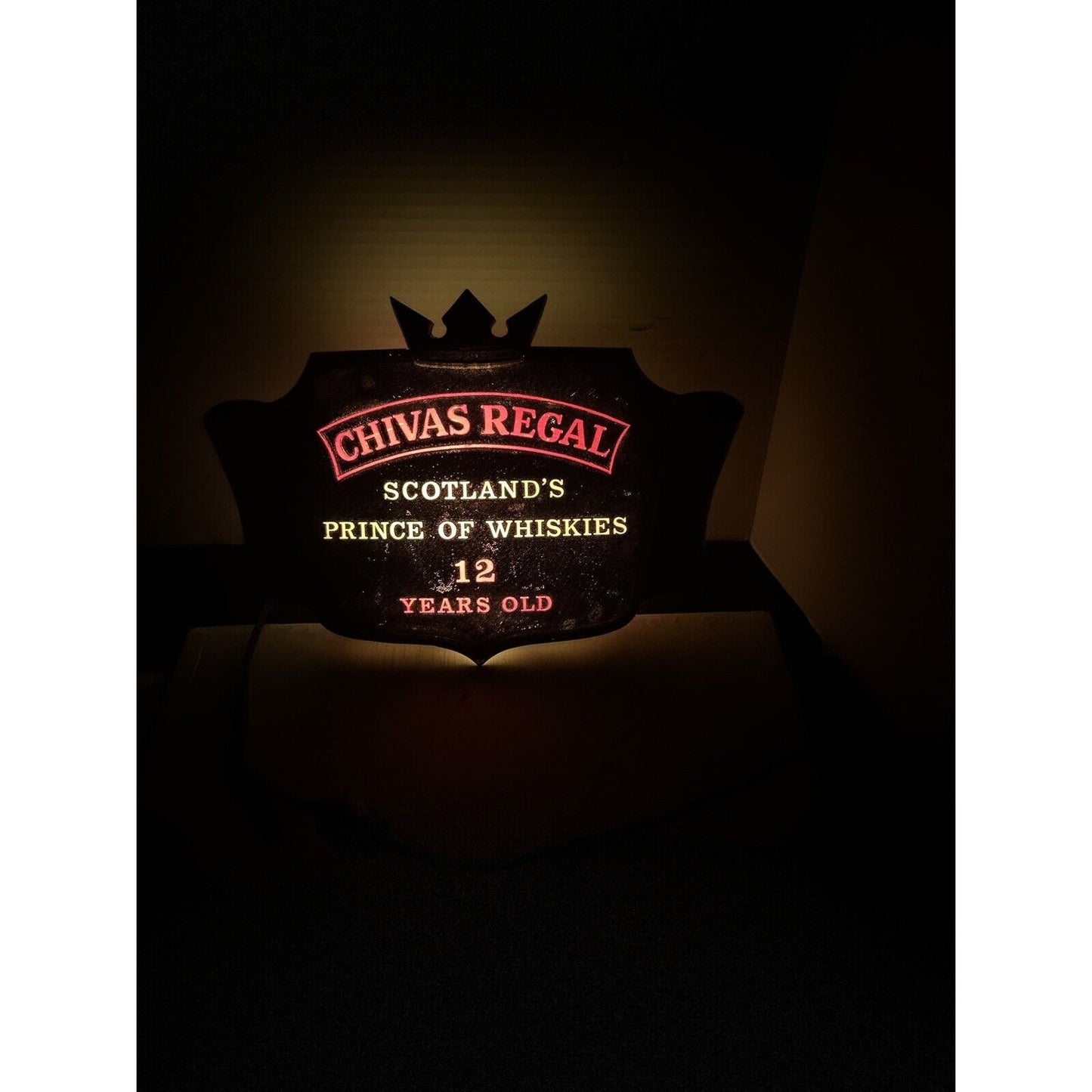 Vintage Chivas Regal 12-Year Scotch Light-Up Advertising Sign — 1970s Working Bar Sign