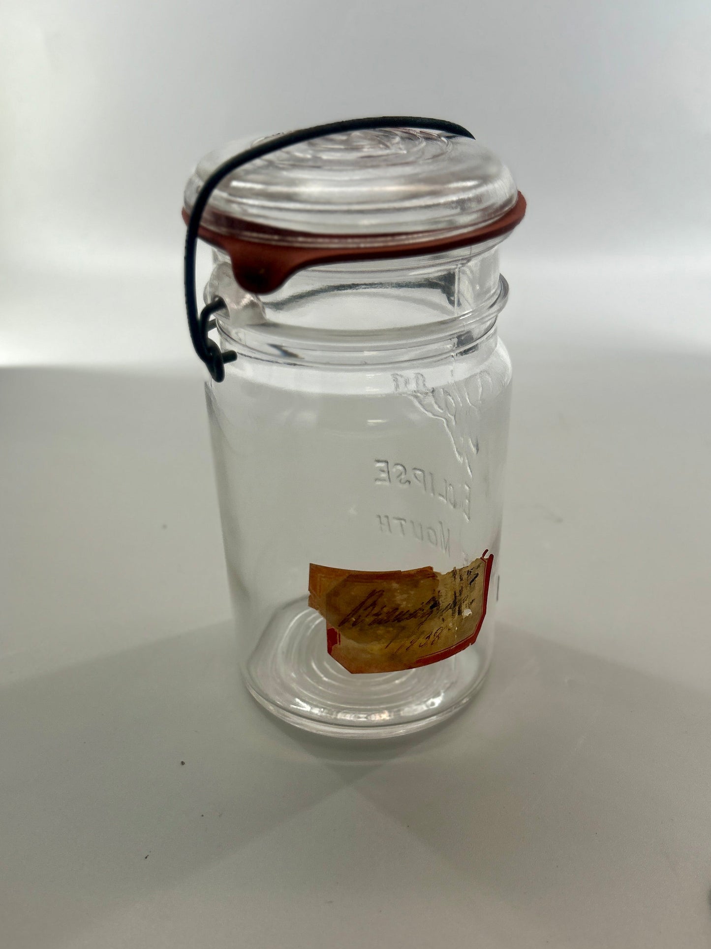 Scarce Complete Ball Eclipse Wide Mouth Jar With Glass Lid & Old Paper Label