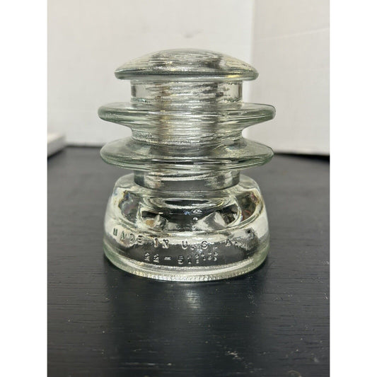 Vintage Pristine Glass Insulator Hemingray 56 Crystal Clear Made In USA