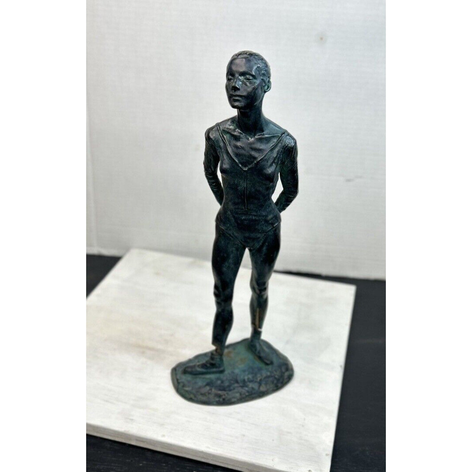 Cipriano signed ballerina sculpture 14 inch side view