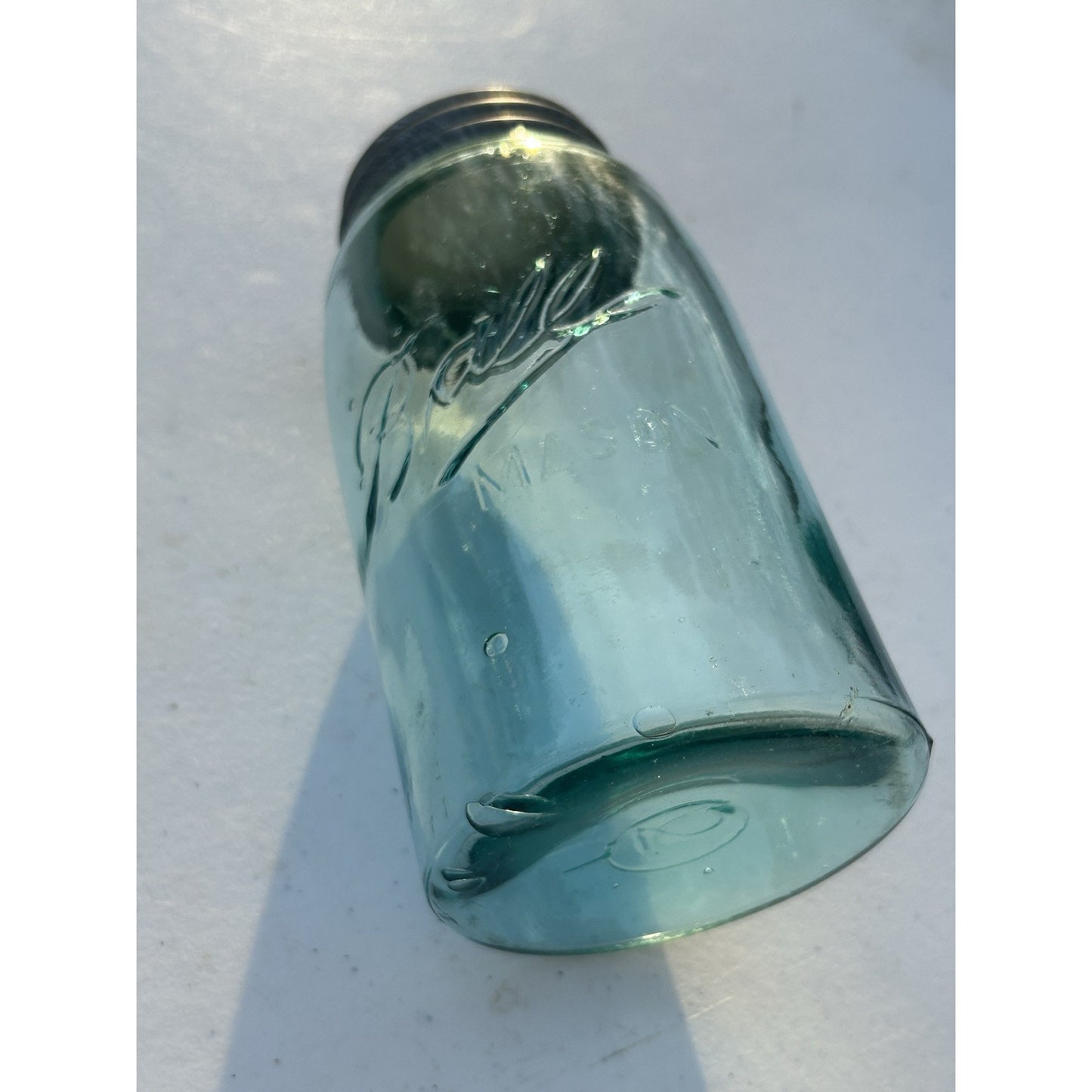 Ball Triple L quart aqua blue jar overall condition vintage