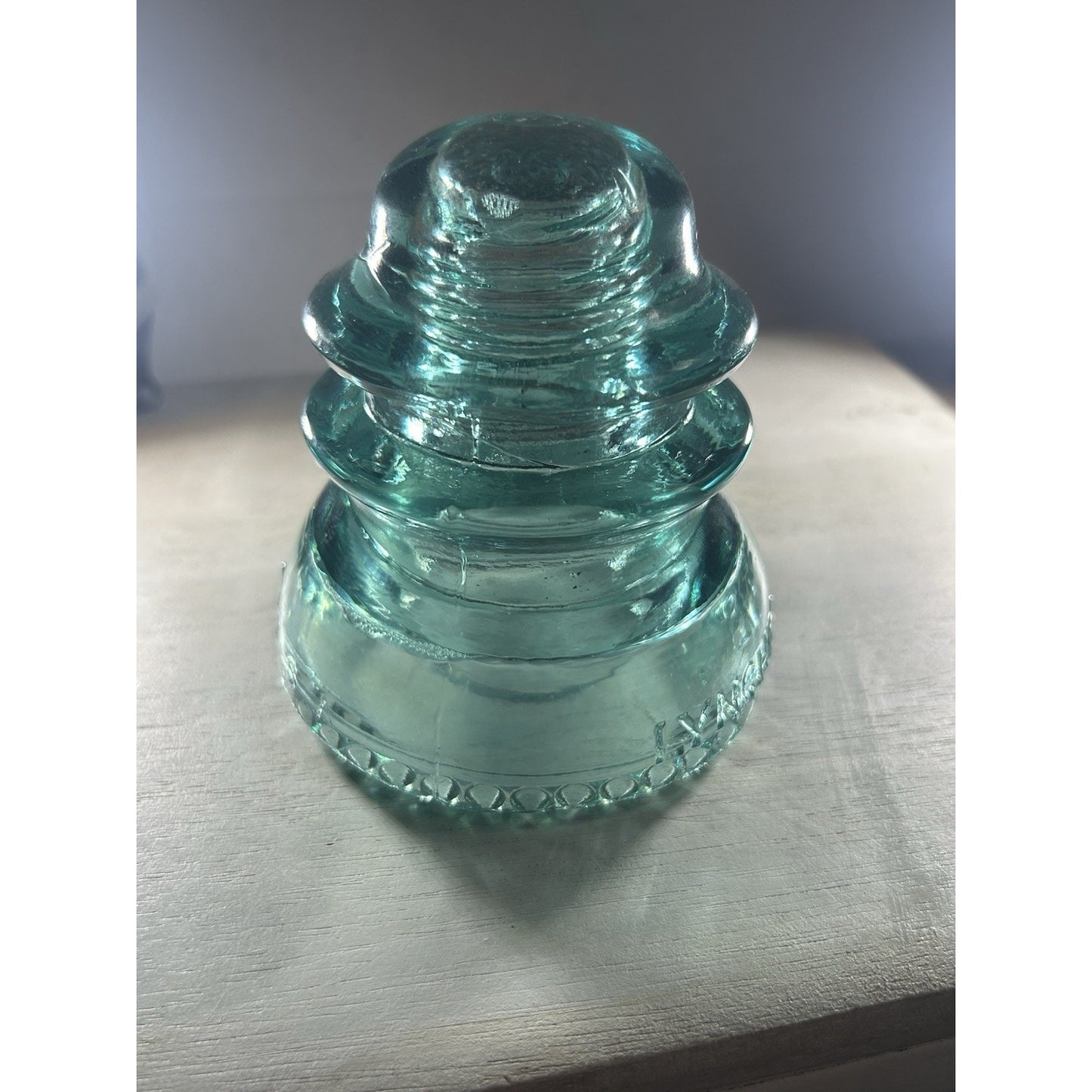 Rare Vintage Lynchburg No. 44 Glass Insulator – Ice Blue CD 154 – Made in USA –