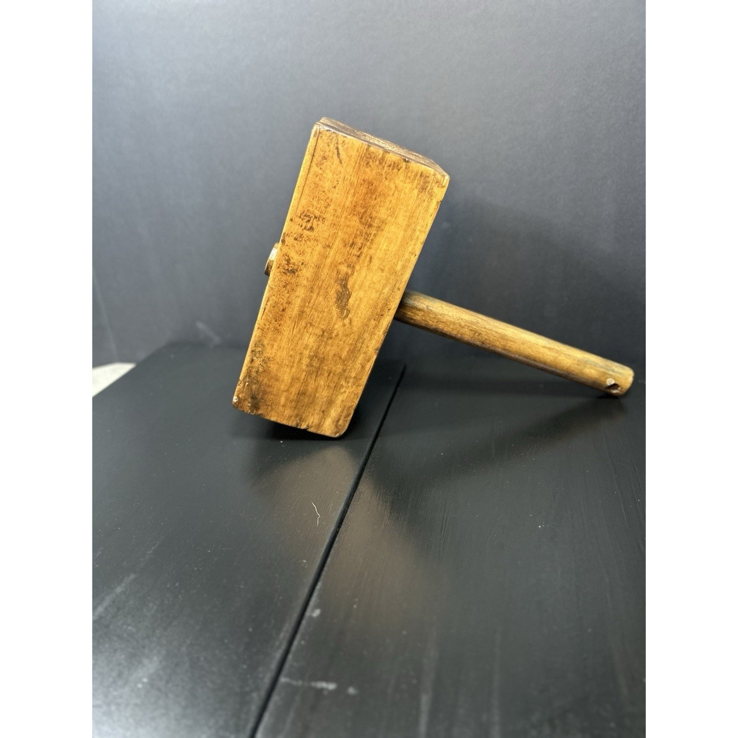 Antique Joiner's Mallet — Late 1800s Solid Hardwood Head — Heavy Early-American Woodworking Tool — Primitive Workshop Decor