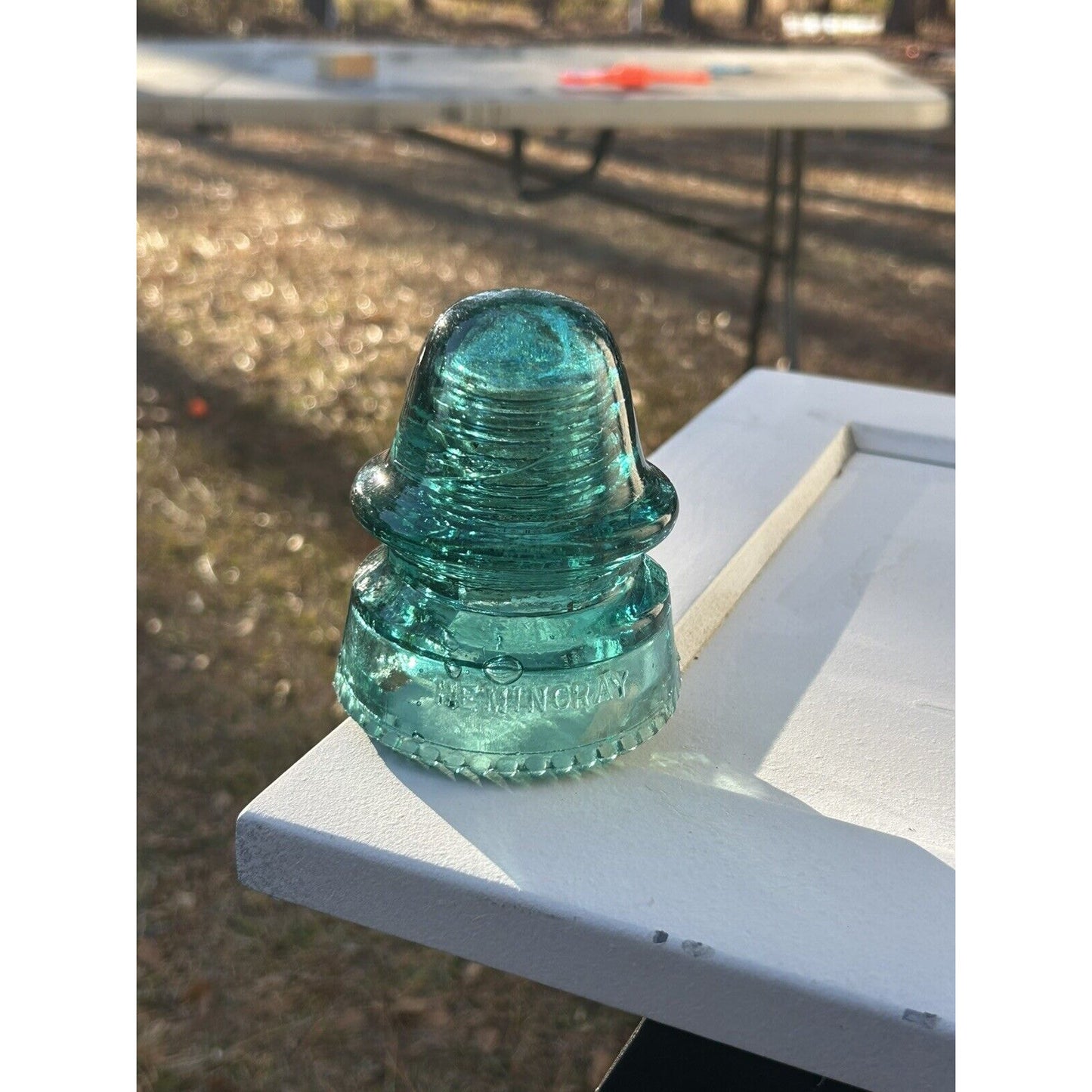 Antique Hemingray No. 19 CD 162 Green Glass Insulator — SDP — Heavy Bubbles — Uncommon Form