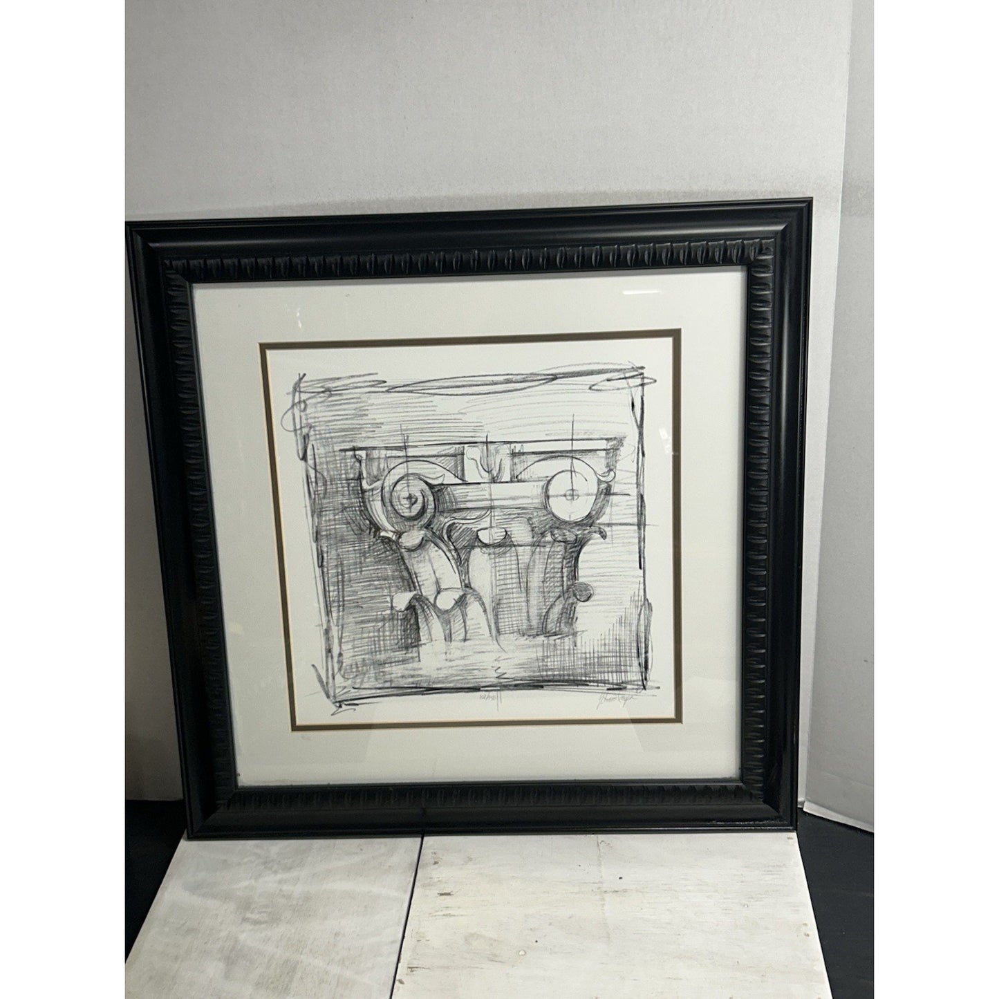 Ethan Harper Drawing the Elements II Signed Print Framed Architectural Art Rare!
